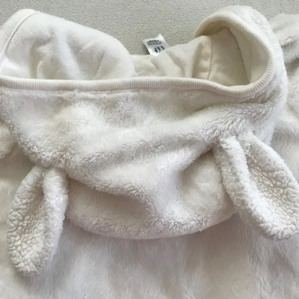 Baby GAP, 6-12M, 100% Cotton Lined Faux Fur Shell Hooded Coverall, Polar Bear - Picture 2 of 11